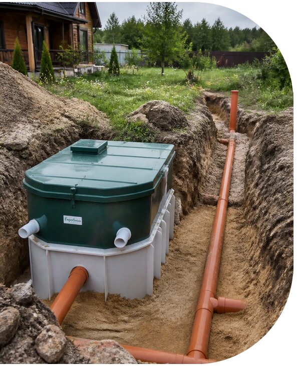 Монтаж септика Евробион с запуском под ключ в Набережных Челнах